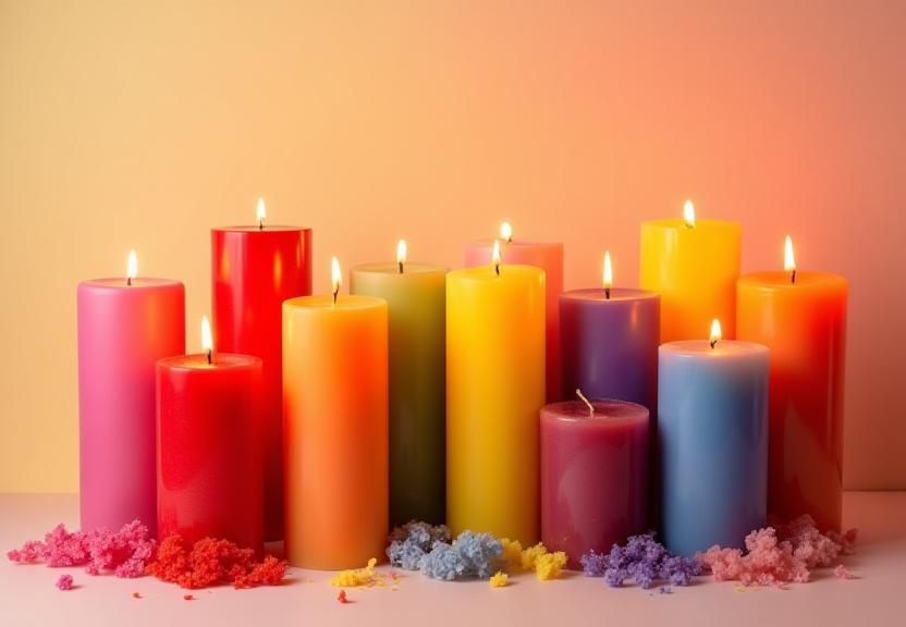 Bunte Hand Candle Kollektion