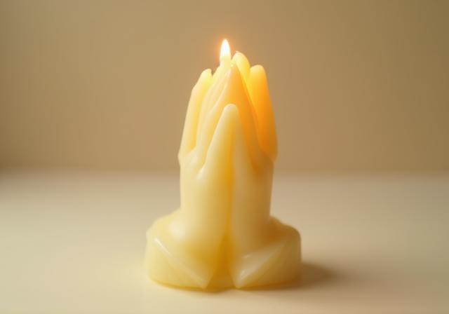 Hand Candle im betenden Stil